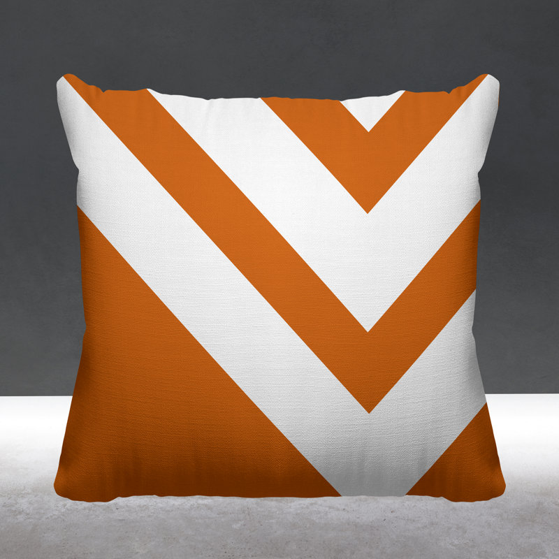 Coussin décoratif intérieur / extérieur Dwight, 19 po x 19 po, Orangé, Carré