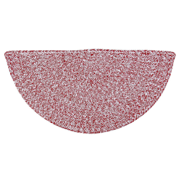 Etherton Farmhouse Braided Cotton Red/White Area Rug