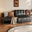 Coussin de canapé modulaire en similicuir noir