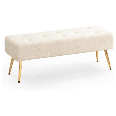 Faux Fur Upholstered Bench