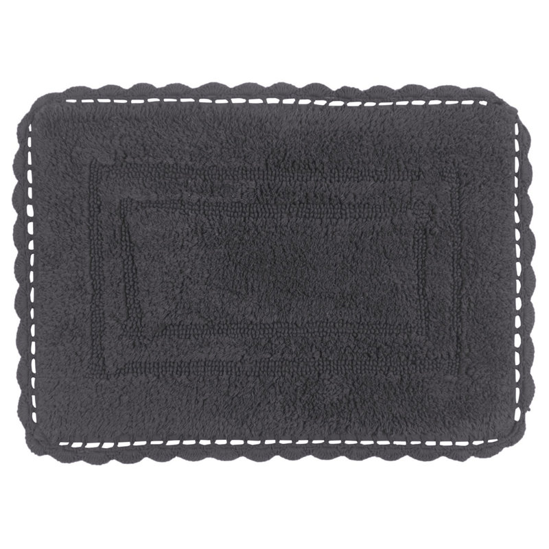 Soft Bath Rug, 17" W x 24" L, Gray