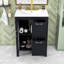Meuble-lavabo moderne 24 po avec lavabo en céramique, tablettes réglables et 2 tiroirs-1241751716