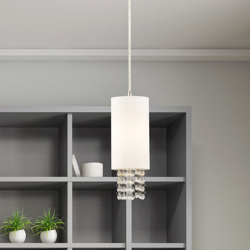 Claudelle 1 - Light Brushed Nickel Single Pendant