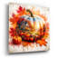 Art mural en verre épique «Fall Pumpkin Thème 3» par Rey Klimt, 36 po x 36 po-1813974226