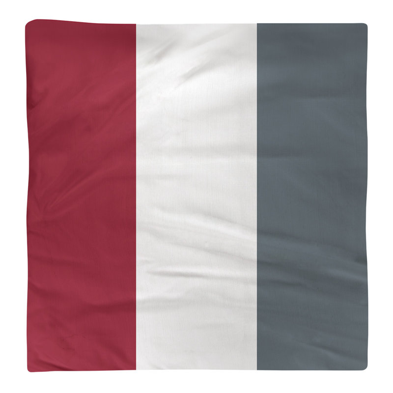 Serviette washington, Rouge / Blanc / Gris, Sergé de coton, H 10 po x l 10 po x P 0,25 po