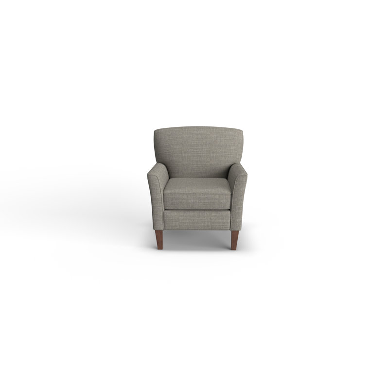 Fauteuil de 33 po de large Shirleyann, Noyer foncé, Mélange de polyester gris foncé