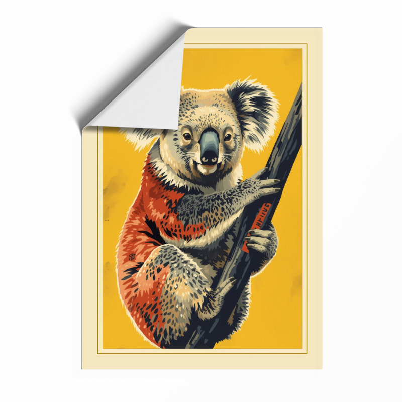 Koala on Branch Modern - Framed Print, Unframed, A2 - 59.4 x 42.0 cm