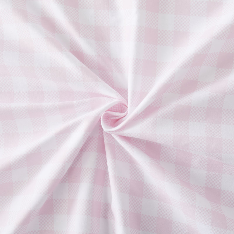 Ensemble de draps en microfibre pour enfants, Rose guingan, Simple extra long