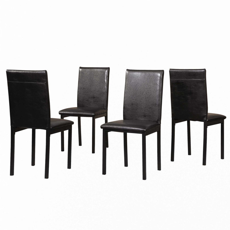 Chaises de salle à manger en similicuir, Noir