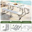 Ensemble de table de pique-nique pliable en résine pour l'extérieur 6 pi avec bancs, blanc-1270193781-1270193780