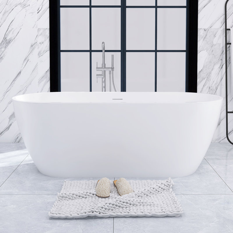 66.9'' x 29.5'' Freestanding Soaking Acrylic Bathtub