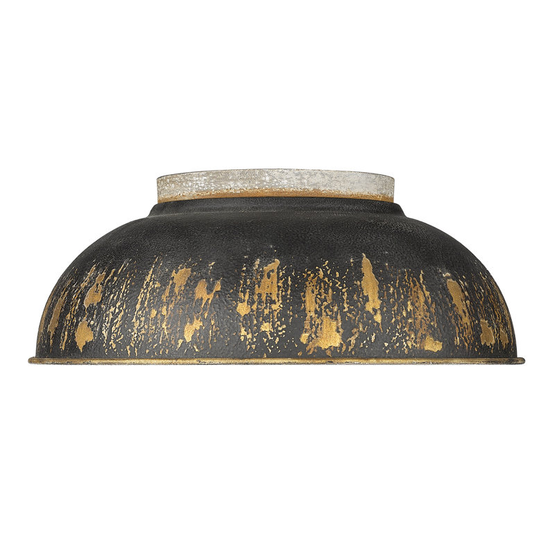 Chingford Steel Flush Mount, Antique Black Iron