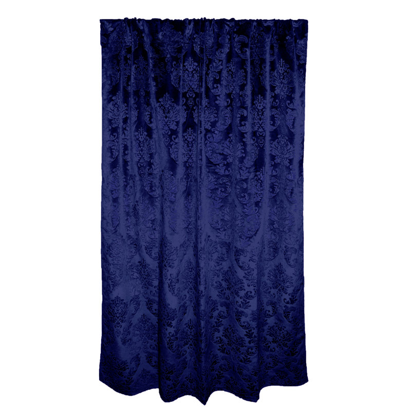Rideau en velours, L 54 po x L 120 po, Bleu marine