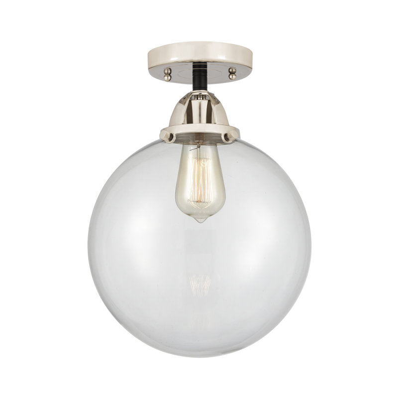 Plafonnier semi-encastré en verre DEL d'Alphonsa, Oui, Black Polished Nickel, Aucune ampoule incluse