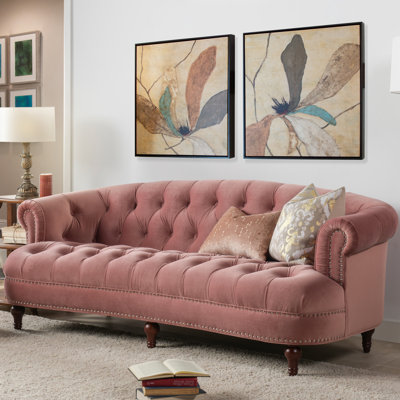 Joannes Velvet Rolled Arm Chesterfield
