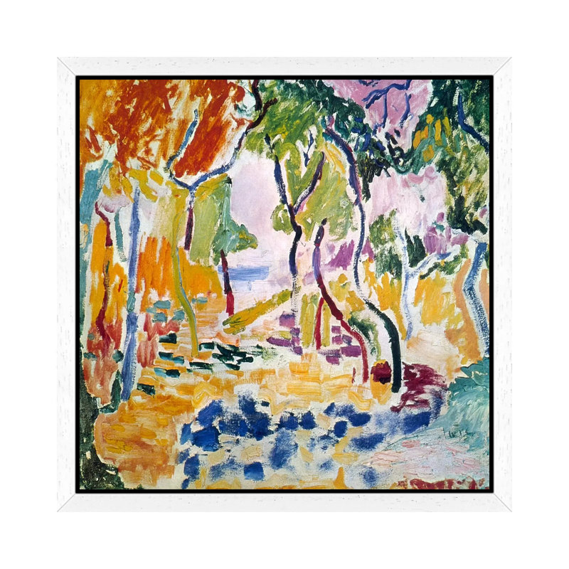 Landscape Near Collioure (Study For Le Bonheur De Vivre), 1905 by Henri Matisse - Floater Frame Painting on Canvas, White