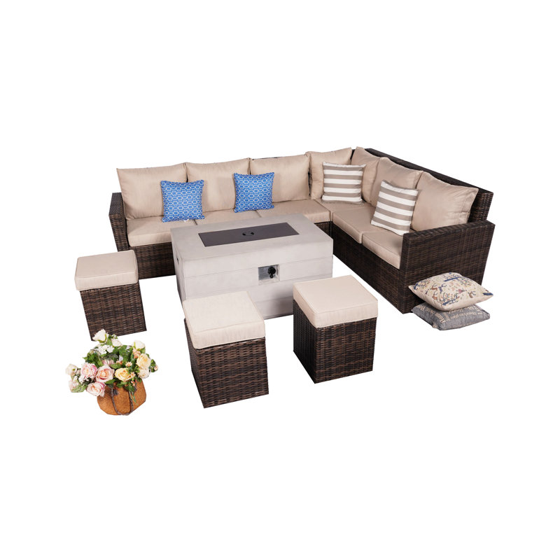 9 - Person Patio Conversation Set with Cushions