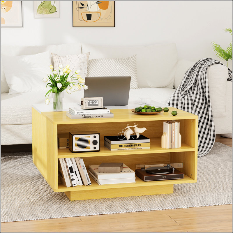 Table basse à plateau relevable avec rangement caché, parfaite pour la vie moderne et les solutions peu encombrantes.