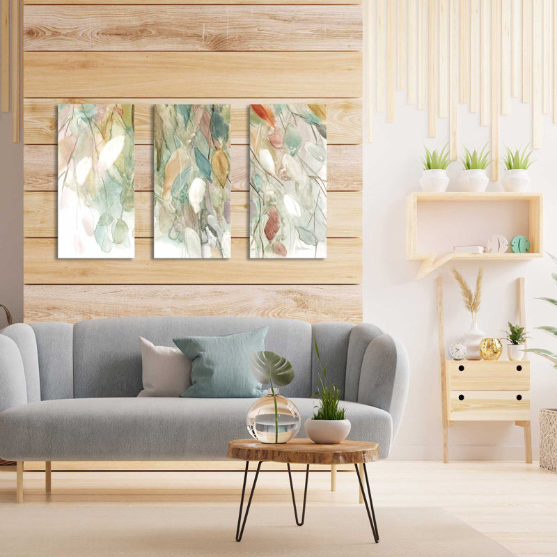 «Rainy Cascade I» par Carol Robinson - peinture sur toile tendue 3 pièces