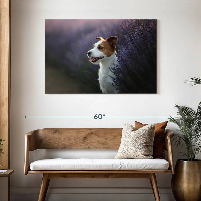 Brampt Lavender Field Dog, 30" H x 45" W