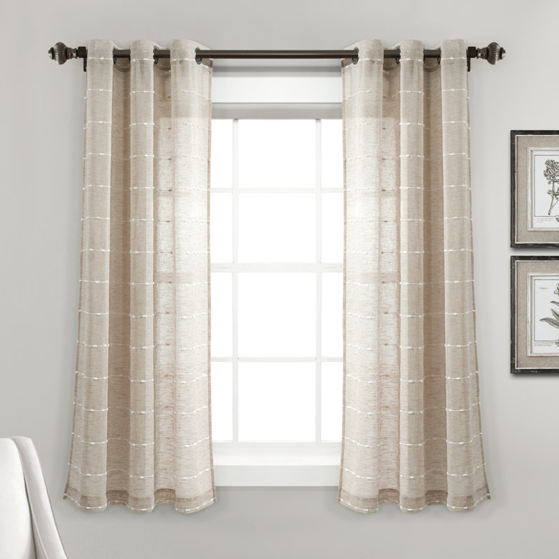 Paire de rideaux transparents , L 38 po x L 63 po, Neutre