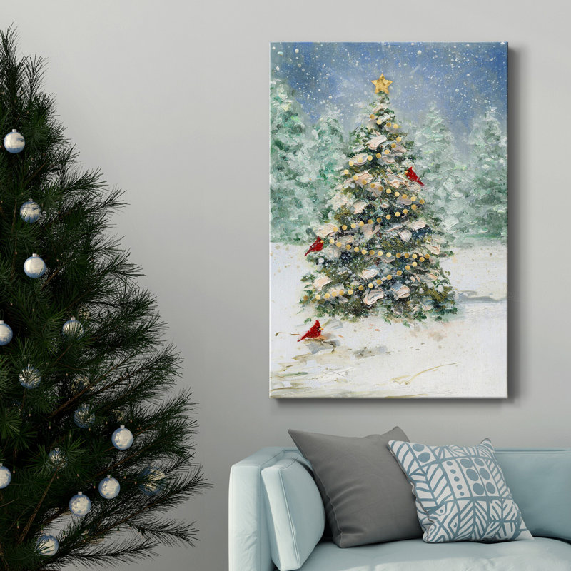 Zayden Locke Cardinals And Christmas - impression sur toile tendue, H 60 po x l 40 po x P 1 po