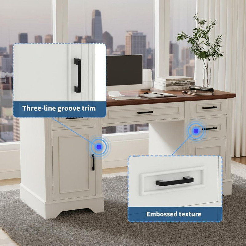 Executive Desk, White