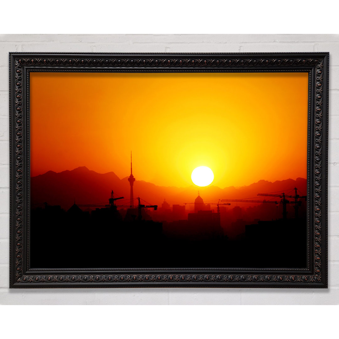 Blazing Sun Over The Harbour - Einzelne Bilderrahmen Kunstdrucke