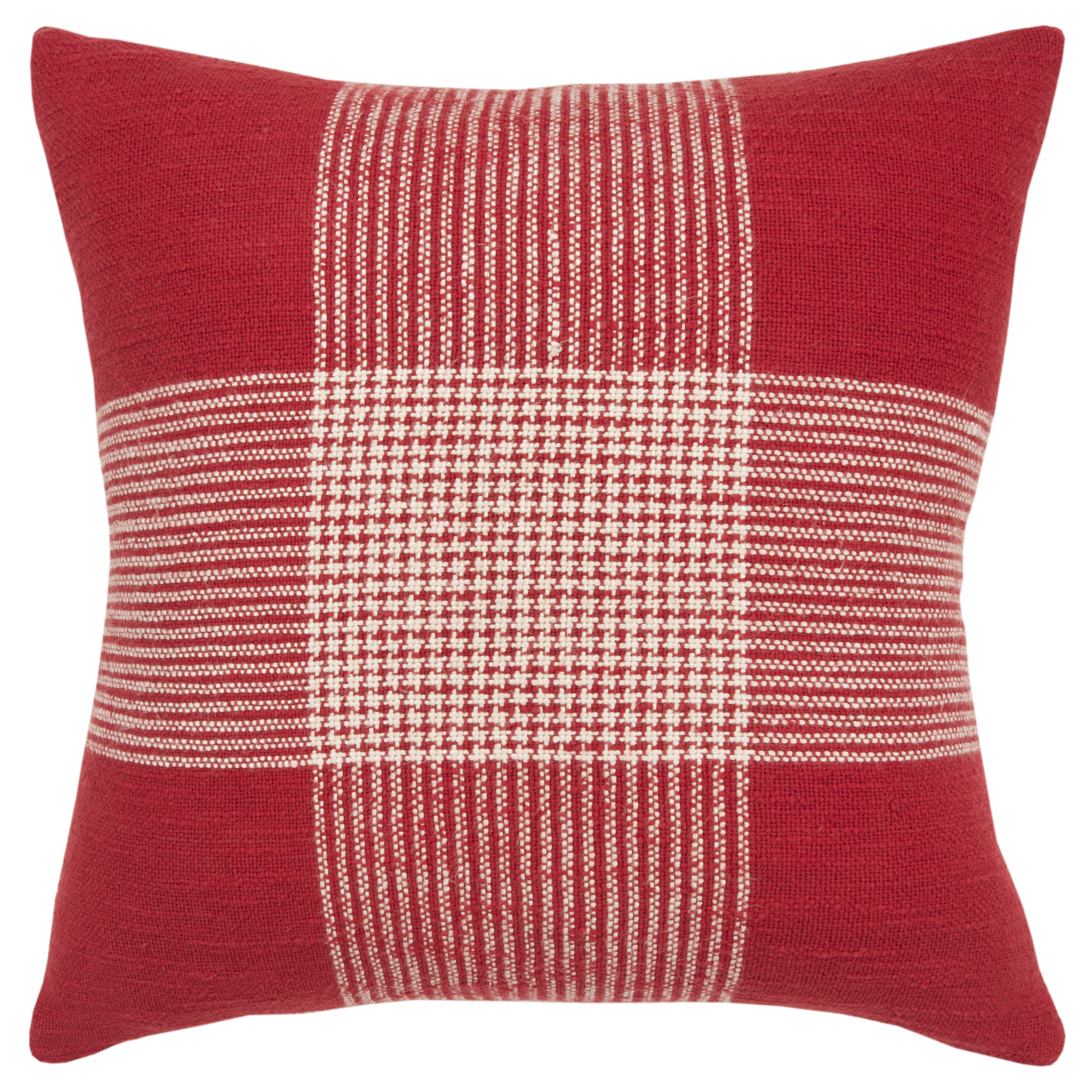 Carwyn Plaid Cotton Throw Pillow, Red