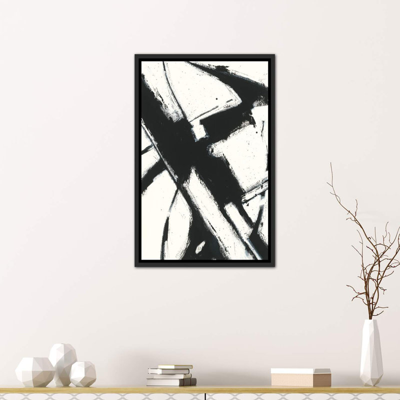 «Expression Abstract I.A» par Shirley Novak - reproduction d'art, H 60 po x l 40po x P 1,5 po, Toile avec cadre noir