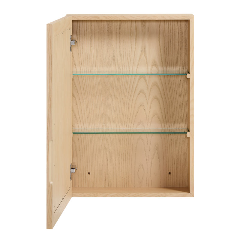 Demeterius 19'' W 27'' H Medicine Cabinet Mirror, Natural Wood