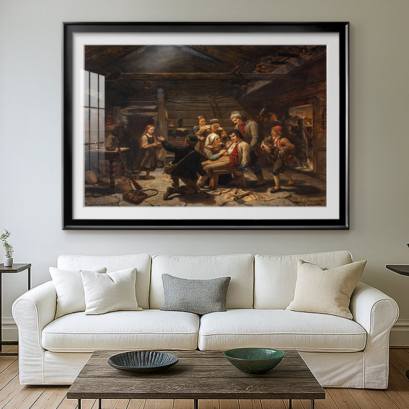 «The Wounded Bear Hunter» - Adolph Tidègre-galerie enveloppée, 26,5 x 36,5, Impression encadrée, Noir