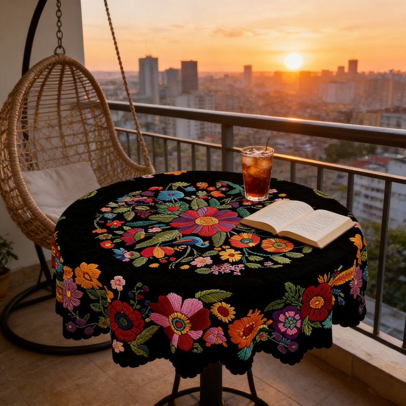 Spring Summer Ellis 152cm Round, Flowers Floral Table Cover for Party Picnic Dinner Decor, 60" Round