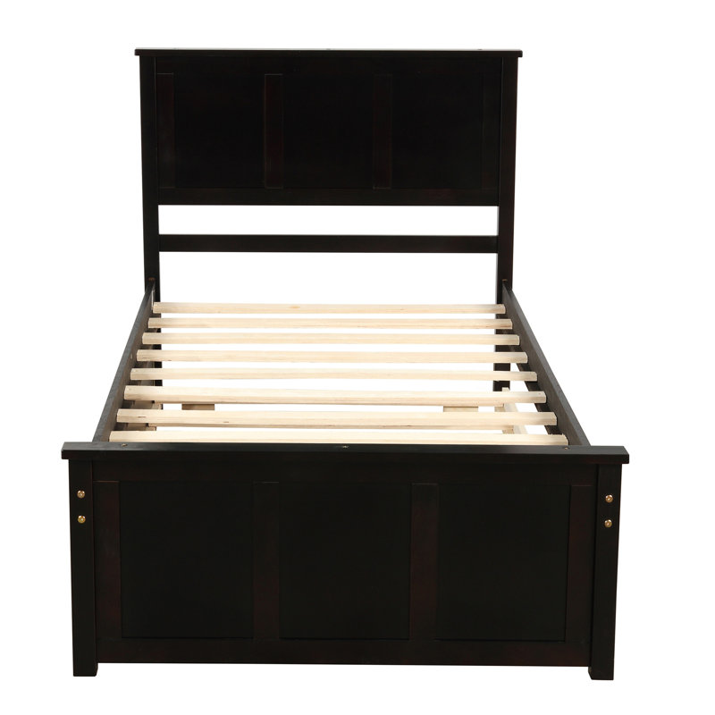 Platform Bed with Trundle, Frame, Espresso