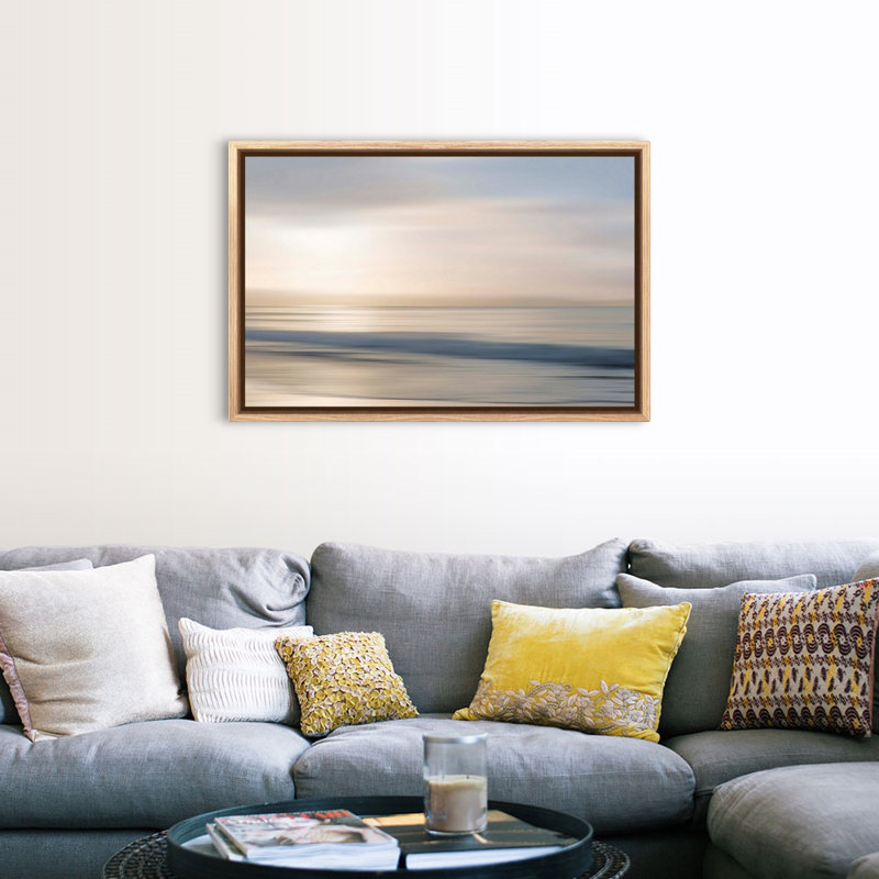 «Morning Rise» par Alex Hanson - peinture sur toile, H 33,25 po x l 49,25 po, Toile avec cadre flottant, Naturel