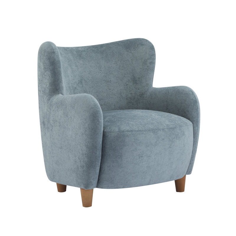 Reshami Wing Back Fabric Upholstered Accent Chair, Dusty Blue