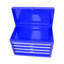 5 coffres à outils en métal avec glissières à roulement et poignées latérales - Armoire de rangement bleue à 5 tiroirs verrouillables pour le garage-1186600172