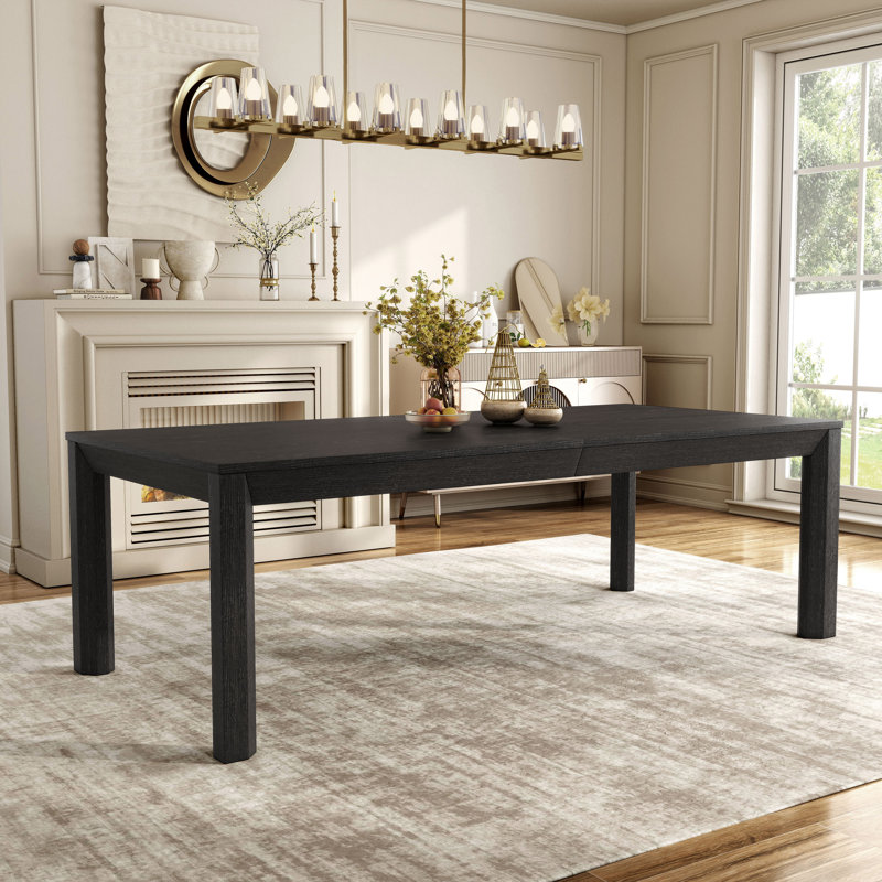 Schell Extendable Dining Table, Black