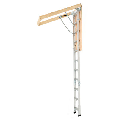 Attic Ladder 375LBS / 170KG Capacity For 7.66 To 10.25 Ft Ceilings Aluminum