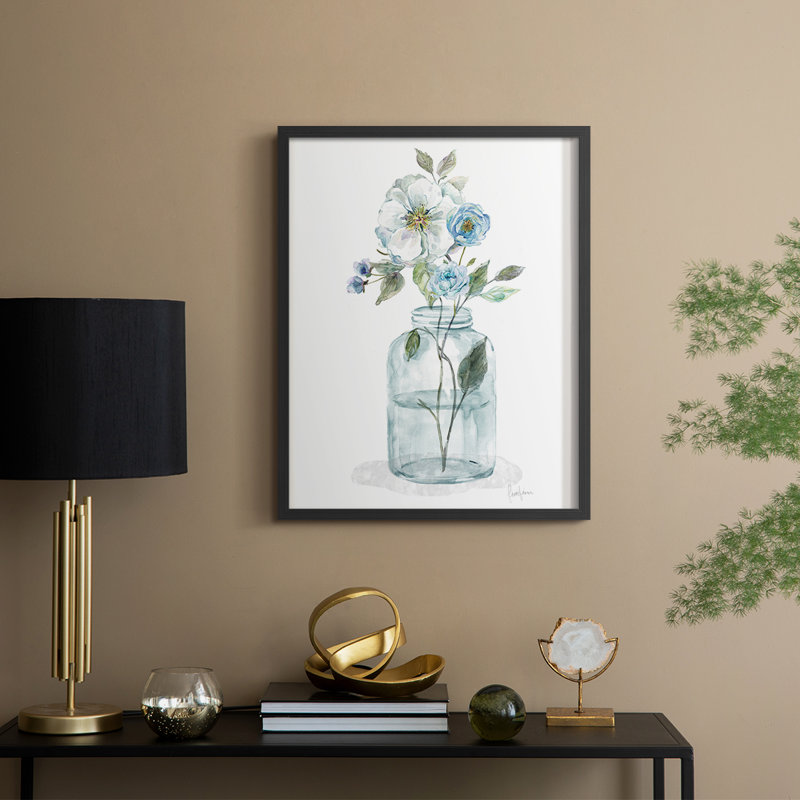 Mason Jar Blues II Framed Print - Solid Wood, Noir, noir, noir, noir, H 21 po x l 17 po