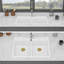 Évier de cuisine en quartz - Évier de cuisine encastré en granite blanc à double cuve (50/50) 33 po x 22 po x 9,65 po