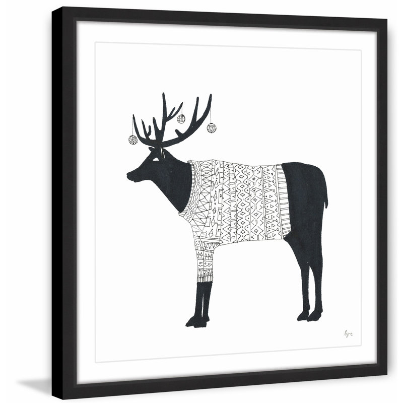 « confortable cerf », impression encadrée, H 12 po x l 12 po x P 1,5 po