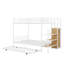 Lit superposé en métal avec lit gigogne, échelle de rangement latérale et garde-robe