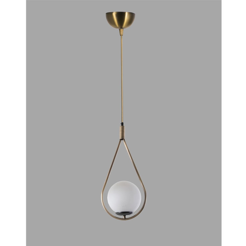 Luminaire suspendu en forme de goutte à 1 lumière Willmore, Or, Blanc