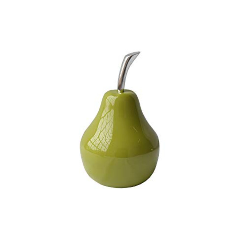Annebeth Pera Blanco Pear, 6.5" H x 4" W x 4" D, Green