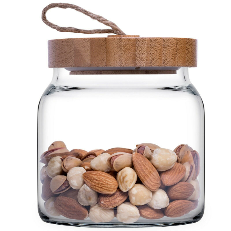 Glass Jar, 13cm H x 11cm W x 11cm D