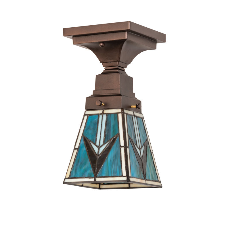 5" Square Valencia Mission Flushmount