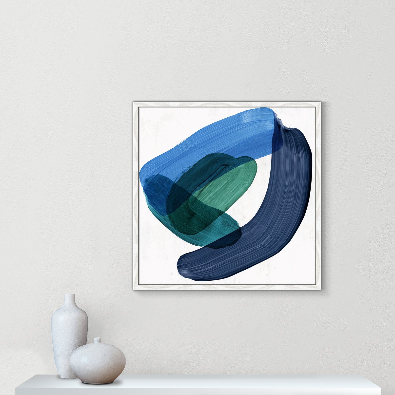 Smooth Bend II Painting, 27.5" H x 27.5" W x 0.75" D, White