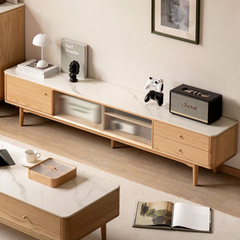 Meuble télé Modern Burlywood, H 17,72 po x L 70,87 po x l 13,78 po