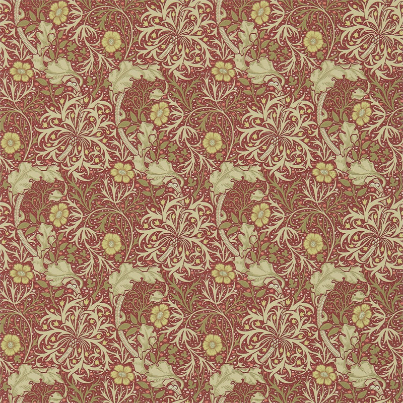 Seaweed Wallpaper, Red/Gold